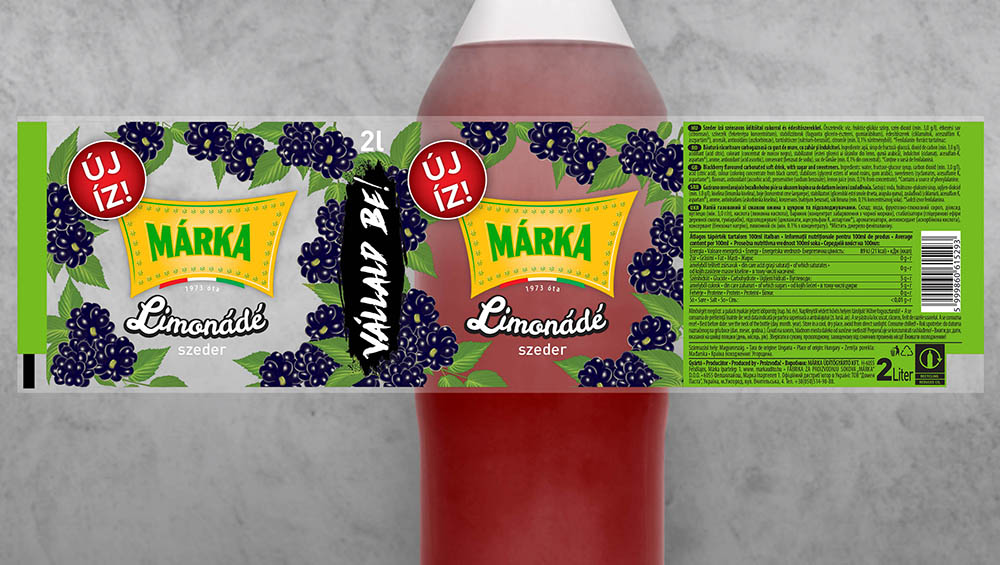 Márka Üdítő - Limonádé Brand - fólia címke